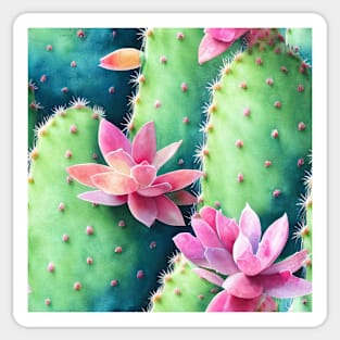 Watercolor cactus plant cactus pattern Sticker